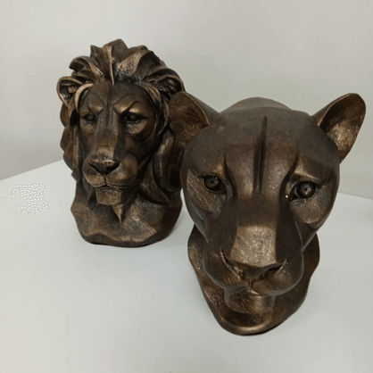 Antique Gold Lion or Lioness Head