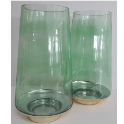 Mint Green Vase with Gold Base